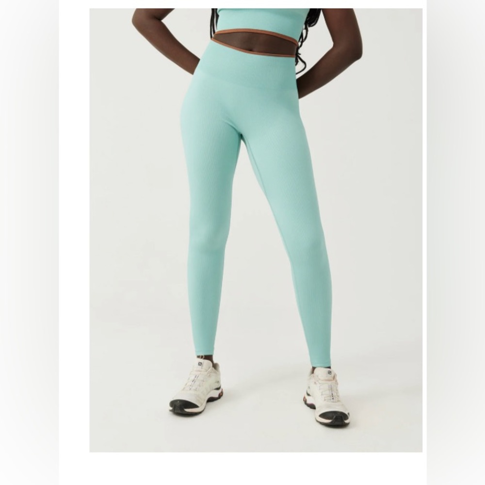 Outdoor Voices Seamless Rib 7/8 Legging Storm Light Turquoise L